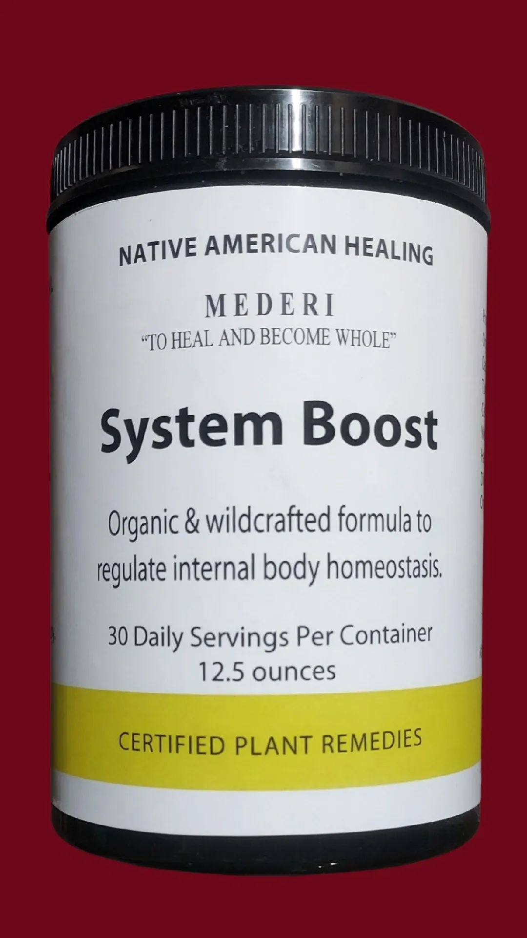 Bottle of Native American Healing System Boost supplements.
